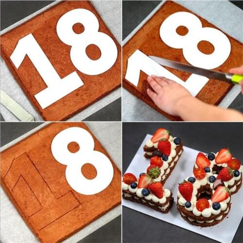 9PCS/SET Cakes Molds Decorating Fondant Tools Plastic Alphabet Number Letter Cake Moulds Wedding Birthday Bakeware Pastry Tools