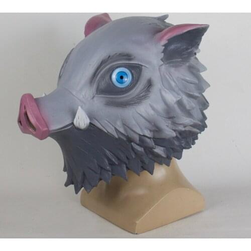 Anime Ghost Slayer Blade Mouth Hirasuke Pig Head Latex Headgear Halloween Mask Cosplay Prop Headgear Latex