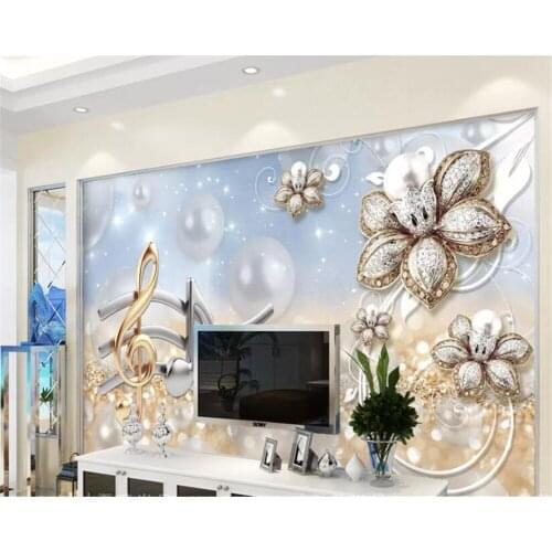 Beibehang Custom wallpaper 3d mural notes modern minimalist Chinese flower 5d jewelry background wall 8d papier peint wallpaper