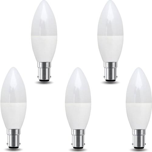 C35 LED Candle Bulbs B15 SBC Small Bayonet Cap 5W Edison Ba15d B15d BA15S Incandescent Bulbs 40W-50W Replacement Frosted Cover