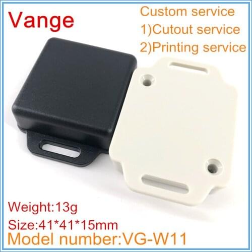 2pcs/lot black extrusion box shell 41*41*15mm ABS plastic diy enclosure case wall-mounted for PCB module