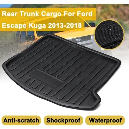 For Ford Escape Kuga Kick Protector Overlay 2013-2018 Cargo Floor Tray Carpet Mud Rear Trunk Boot Mat Liner Shock Waterproof