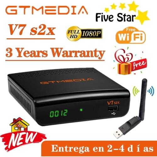 FTA 1080P GTMedia V7 S2X Satellite Receiver DVB-S2 GTMEDIA V7S2X Full +USB WIFI Upgraded from GTMEDIA V7S HD Receptor no app