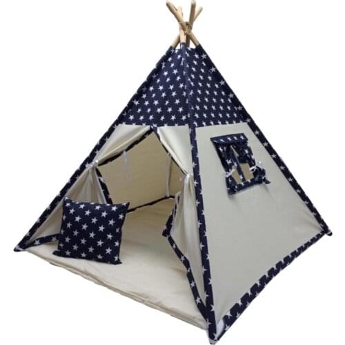 Play Tent Tipping Childrens Play Tent Indian Tent Play House Navy Blue Star