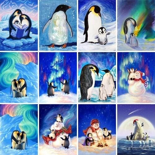HUACAN Full Square Diamond Painting 5d Penguin Handicraft DIY Diamond Embroidery Animal Mosaic Pictures Home Decor