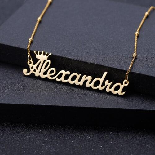 Crown Necklace Custom Name Necklace Stainless Steel Jewelry Gold Chain Pendant Charm Gifts Personalized Necklace For Women
