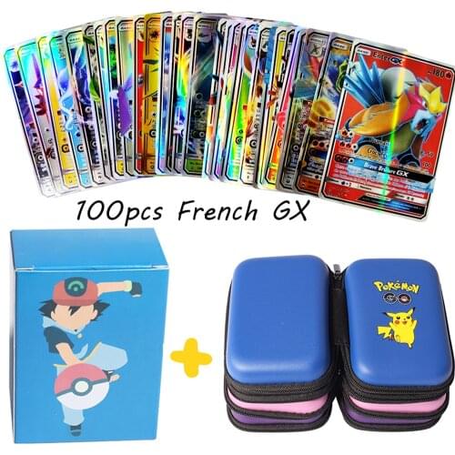2021 Pokemon Pikachu Game French Version Cards 50 Capacity Cards Holder Album Hard Case Card Holder Book Holder Earphone Storage