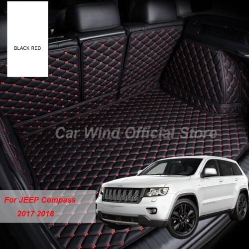 Leather Material Car Trunk Mats For For JEEP Compass 2017 2018 2019- 2021 Cargo Liner Accessories