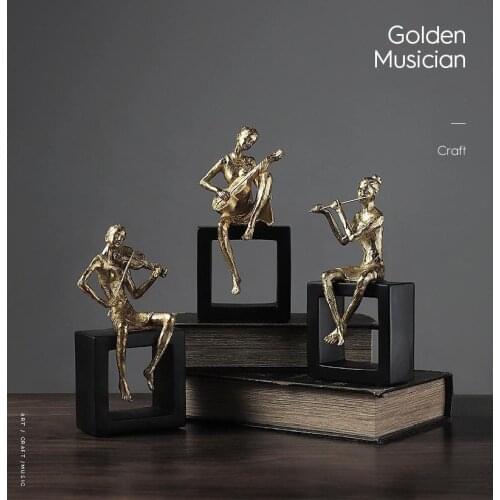 European-style Creative Musicians Home Living Room Decoration Resin Handicraft Ornaments Blowing Playing And Singing Ornaments
