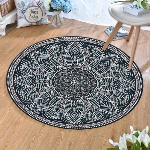 Turkish Style Round Carpet European Classical Living Room Round Suede Rug American country style Muslim Bedroom Study Floor Mat