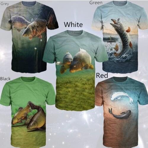 Summer 3D Printed Tee Cool Men 3D Fish T-Shirt Hobby Carp Tshirt Outfits Unisex Girl Cute Top Hipster Shirts Oversize XS-5XL