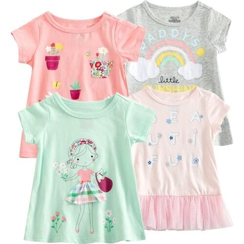 Girls Short Sleeves 2021 Summer Fashion Unisex T-shirt Children White Tees Baby Kids Cotton Tops For Girls Clothes