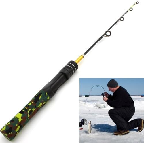 60cm Winter Ice Fishing Rods Mini Fishing Pole Portable Outdoor Travel Spinning Superhard carbon rod Promotion