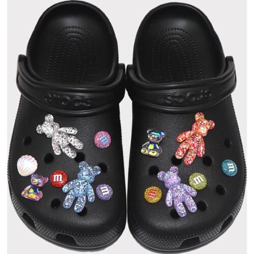 2021 New DIY Croc Charms Designer Colorful Cute Cartoon Bear Clogs Shoe Buckle Fashion Vitality Shoes Charms for Croc Hot Sale
