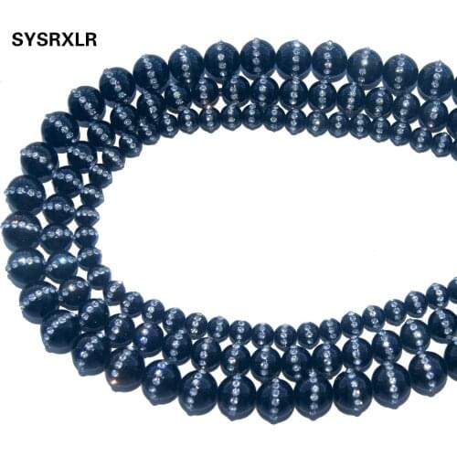 Wholesale High-Quality Black Onyx Agat Natural Stone Round Spacer Beads For Jewelry Making Diy Bracelet Necklace 6/8/10 MM