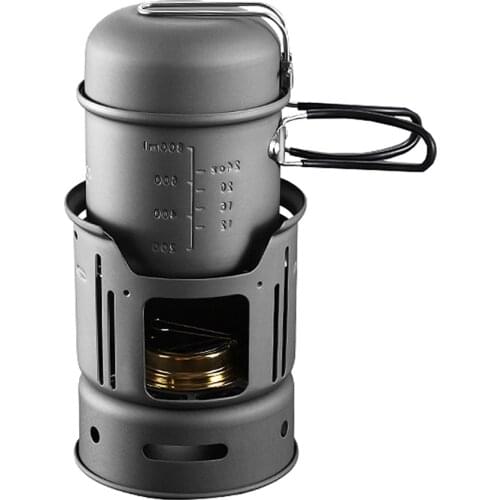 Outdoor Alcohol Stove Camping Stove Stainless Steel Aluminum Alloy Cookware Cookout Picnic Cooking Hiking BBQ Traveling Tools