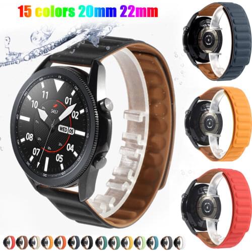 20mm 22mm Silicone Magnetic Strap for Samsung Gear S3 Frontier / S2 Huawei GT / GT2 / 2e / 46mm / 42mm / Active 2 Band Strap