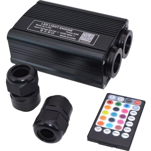 RGBW Double Port Optical Fiber Light Source LED Optic Fiber Light Engine Driver for star ceiling