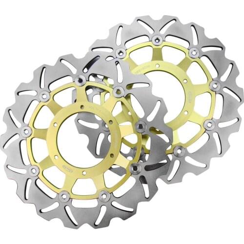 Motorcycle Front Brake Disc Rotors For Honda CBR 600 F4i 600F4i 2001 2002 2003 2004 2005 2006, Gold, Stainless Steel