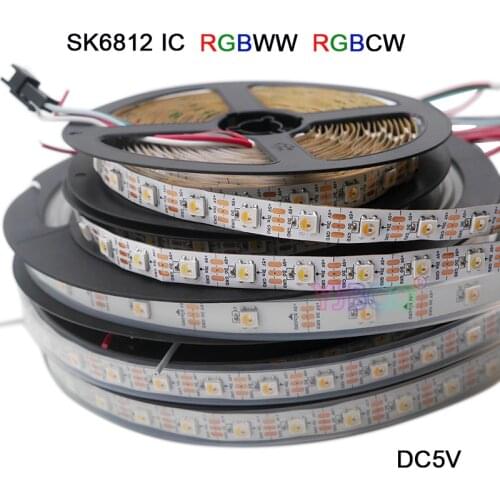 SK6812 (similar ws2812b ) RGBW 4 in 1 30/60/144 leds/pixles/m;individual addressable led strip IP30/IP67 DC5V