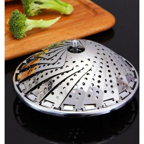 Foldable Stainless Steel Steamer Vegetable Kitchen Tools Utensils Mesh Rack Kitchen Steamer Cooking Cookware Fruit Food Bas P7O6