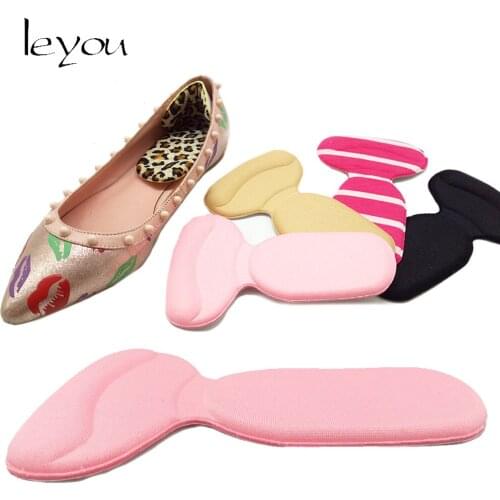 Leyou T-shape Insoles for Shoes Pad Back Heel Insole Non Slip Sponge Cushion Foot Heel Protector Shoes Insert Pads