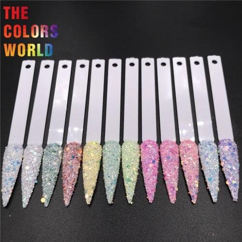 TCT-502 Shinning Iridescent Rainbow Nails Glitter Nail Art Decoration uñas Tumbler маникюр Accessories Festival Party Supplier