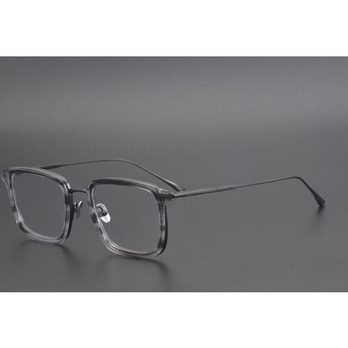 Japanese Square Glasses Frame Myopia Eyewear Men Pure Titanium Eyeglasses Acetate Optical Frame Oculos De Grau