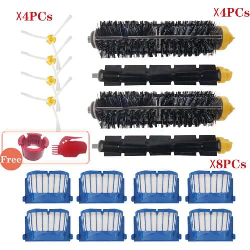Replacement Kit Part For iRobot Roomba 600 Series 610 620 625 630 650 660 680 Beater Bristle Brushes+Aero Vac Filter+side Brush