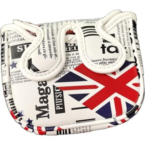 1pc UK Flag 2ball Magnet Golf Square Mallet Putter Head Cover for Center Shafts Putters Magnetic Closure
