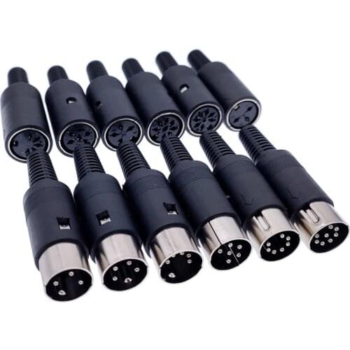 1PCS Male/Female DIN Plug Socket Connector 3/4/5/6/7/8 PIN Chassis Cable Mount plug