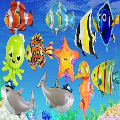 1Pc Aluminum Foil Hanging Sea Animal Shape Balloon For Kid Adult Toy Gift DIY Christmas Birthday Wedding Home Party Decor Supply