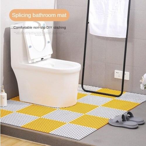 3 Pieces of Bathroom Non-Slip Mat Stitching Can Be Cut and Drop-Proof Bathroom Toilet Household DIY Water-Proof Mat