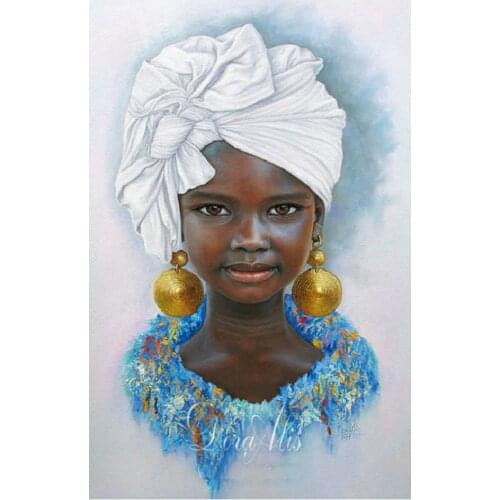 5D Diy Diamond Painting Mosaic Art Needlework African girl Picture Of Rhinestone Cross Stitch Kit Square Diamond Embroidery