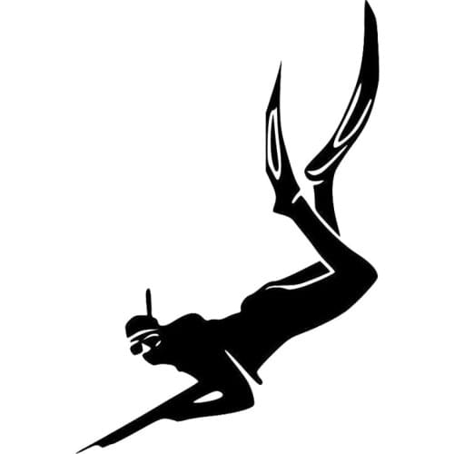 Car Sticker Creative Fashion Diving Vinyl Car Sticker Accessories Car Decoration Decal Cover Scratch Black/white, 18cm*13cm