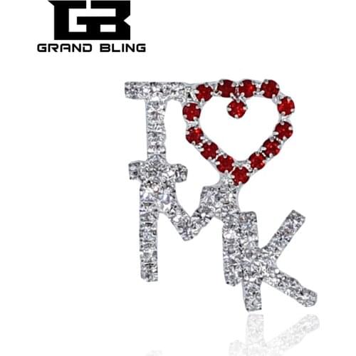 MARY KAY Theme "I Love Mary Kay " Pin Rhinestone Hand-made Brooch Jewelry