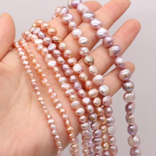 Hot Natural Freshwater Pink Purple Two-sided Light Pearl Beads for Necklace Bracelet Jewelry Making Accessories for Women Gift