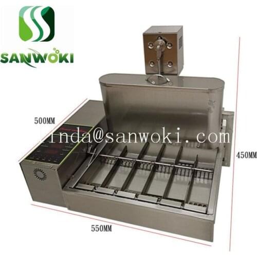 Electric 6 rows circle bread fryer machine donut frying machine digital mini donut machine automatic doughnut making machine