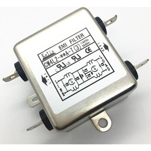 Power Filter EMI Wave Filter CW3L2-20-T Unipolar Power Purifier 220V DC Plug-in Type