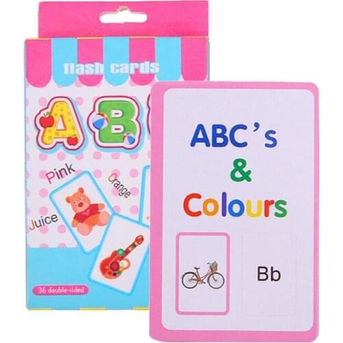 36 pieces Flash Cards Letter Learning Alphabet A to Z For Kindergarten Toddlers Preschool Kids Children Enducational Toys