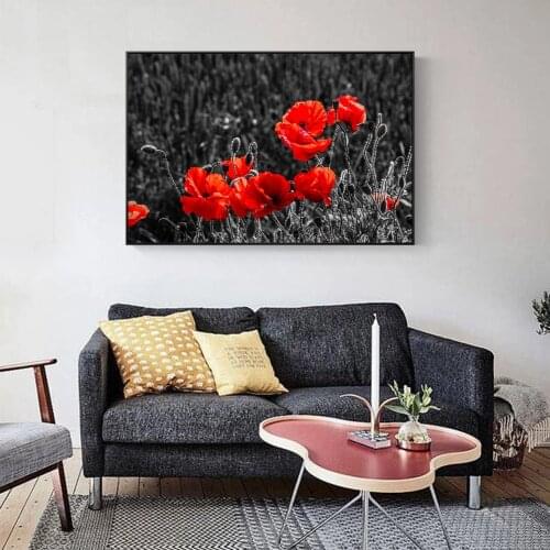 Poppy Flowers Wall Art Canvas Prints Red Poppy Flowers Modern Canvas Paintings On The Wall Home Decorative Pictures Cuadros