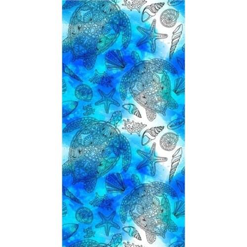 Blue and Turquoise Sea Turtle Beach Travel Towels Summer Underwater Sea Water Microfiber Shower Swimming Surf Towels for Kids