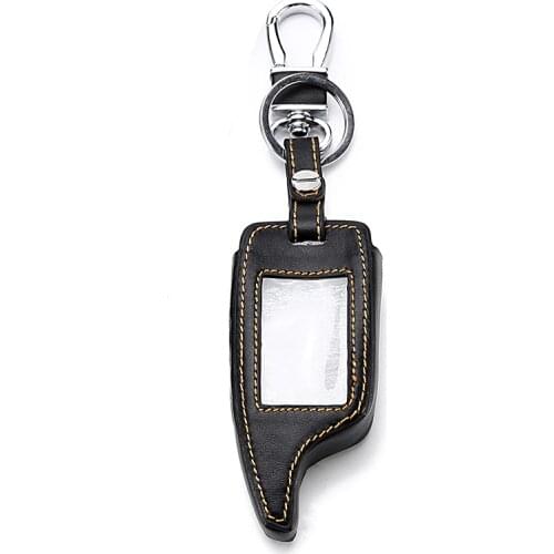 Leather Alarm Remote Keychain Case for Scher Khan For Scher-khan Magicar 5 6 M5 M6 Cover Holder