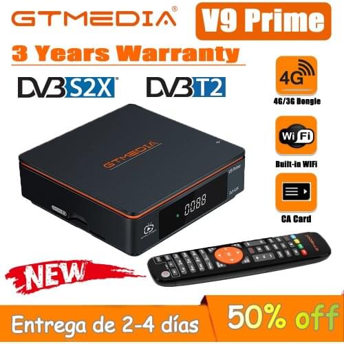 Best 1080P Gtmedia V9 Prime Satellite Decoder DVB-S2X/T2 Update Gtmedia V9 Super H.265 Built in Wifi Same as Gtmedia V8 Nova V8X
