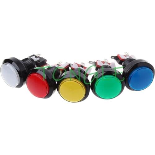 Mayitr 12V LED Light Lamp 45MM Round Colorful Button For Video Game Player Push Button Set