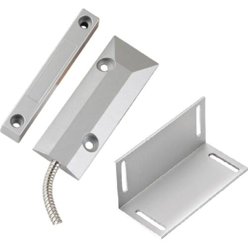 Metal Wired Roller Shutter Door Magnetic Contact Reed Switch with installation Bracket for Security alarm system