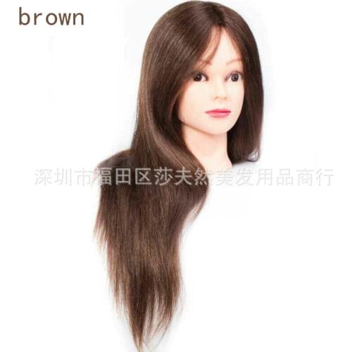 95% real person hair model dummy head model head hair practice head can be hot roll blowing hairpin hairpin head