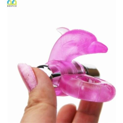 BESTCO Male Triple Dolphin Vibrator Penis Time Delay Enlarger Condom Adult Massage Lasting Erotic Sex Toy Masturbator for 18+Man