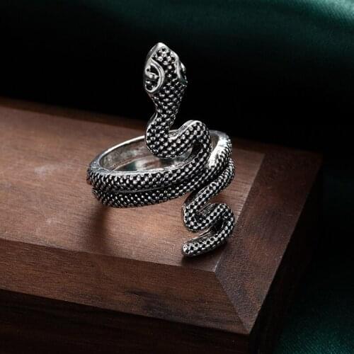 New Arrivals Punk Retro Snake Ring Gothic Style Ring Fashion Personality Adjustable Cool Stuff Vintage Jewelry Gift Wholesale