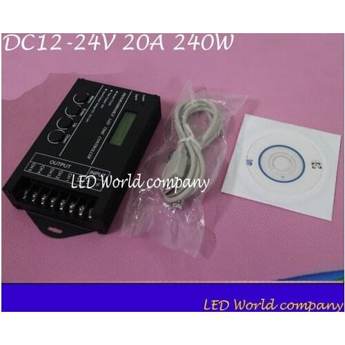 TC420 Time programmable RGB LED Controller DC12V-24V 5Channel LED Timing dimmer Total Output 20A Common Anode with USB Wire
